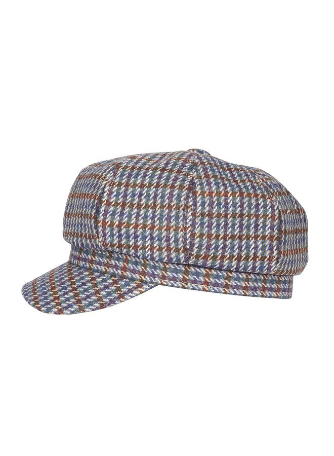 iSWEVEN Classic Cotton Beret Cap for Men & Women - Stylish Newsboy, Irish Cabbie Summer Visor Hat - Free Size (Blue-Brown, WBC8121B) - Image 5