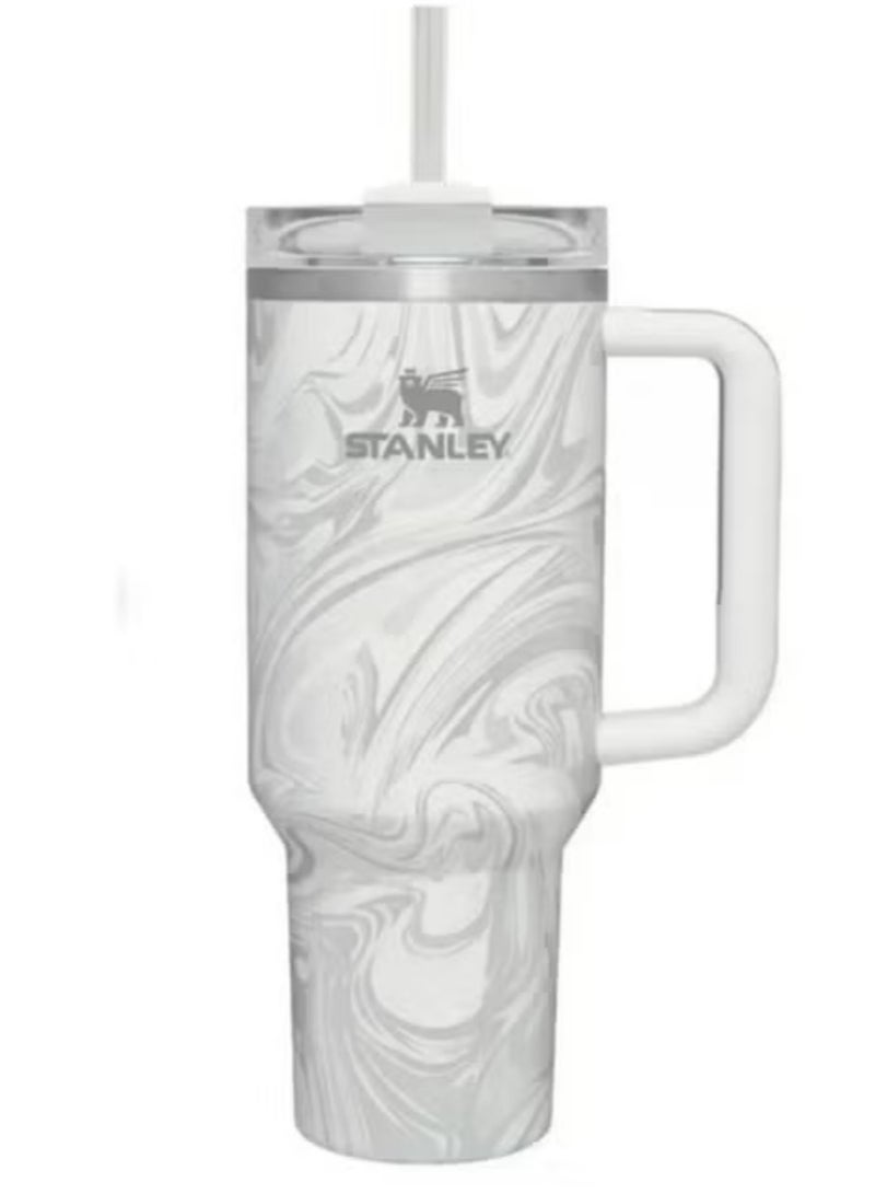 Stanley Stanley cup H2.0 Stainless Steel with Lid and Straw for Water Iced Tea,Coffee and Smoothie,Polar Swirl,40 oz  - Image 1