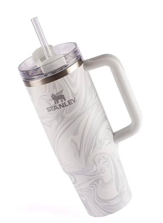 Stanley Stanley cup H2.0 Stainless Steel with Lid and Straw for Water Iced Tea,Coffee and Smoothie,Polar Swirl,40 oz  - Image 4