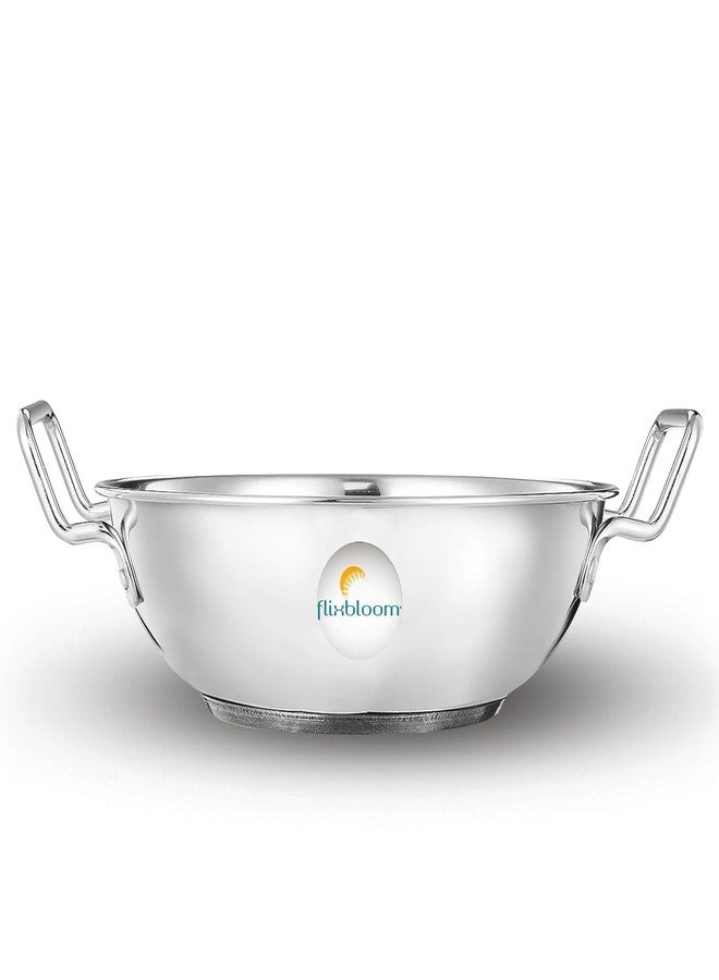 FLIXBLOOM Latest Induction Base Sandwich Bottom Stainless Steel Kitchen Cookware Utensil Kadai (Kadhai for Cooking) (1.5 Litre) - Image 4