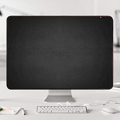 TXEsign Monitor Dust Cover, PU Leather PC Computer Monitor Screen Display Protector with Rear Pocket for IMAC 27 inch Slim A1862/A1419 (27", Black) - Image 3