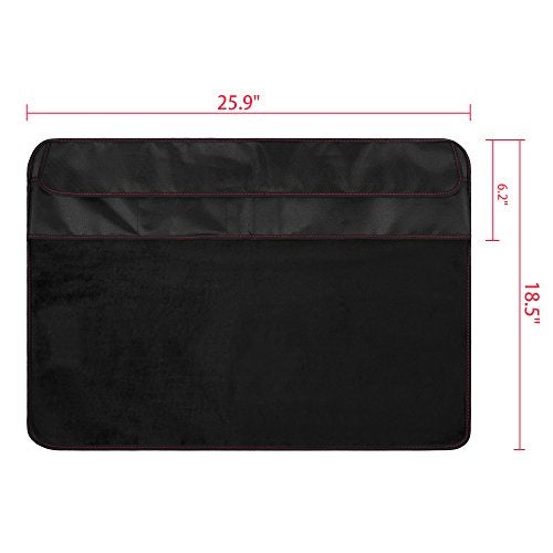 TXEsign Monitor Dust Cover, PU Leather PC Computer Monitor Screen Display Protector with Rear Pocket for IMAC 27 inch Slim A1862/A1419 (27", Black) - Image 4