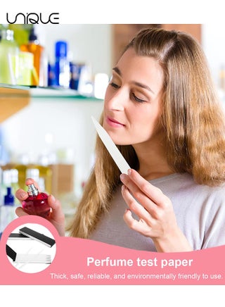 2 Books Perfume Test Strips - 200 Pcs Disposable Portable White Essential Oil Paper -Disposable Fragrance Test Strip - Aromatherapy Fragrance Tester Paper for Women and Men, for Perfume Essential Oil - view 5