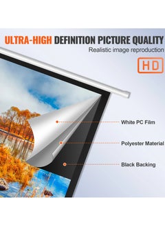 FlashHawk 100 Inch 16:9 Wall Mount Electric Projector Screen Motorized Projection Curtain with Remote Control For Business/School/Office/Meeting  - Image 5