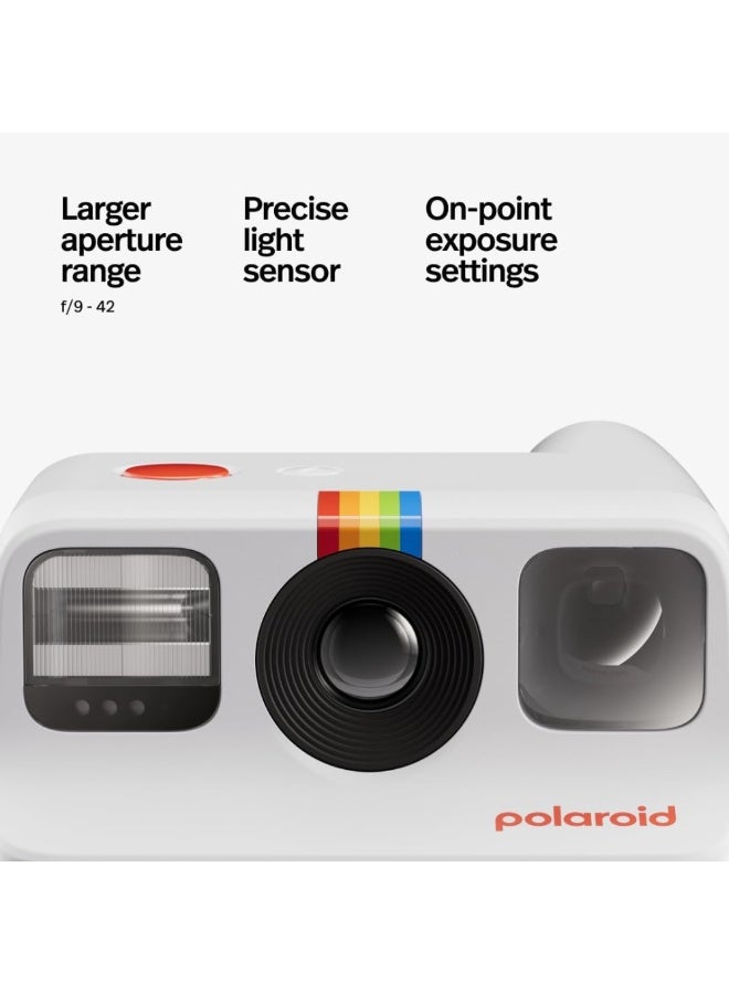 Polaroid Go Generation 2 Instant Camera Starter Set with Double Pack Color Film | World's Smallest Analog Mini Camera | Built-in Selfie Mirror, Self-Timer, Double Exposure Mode | USB-C Rechargeable - White - Image 3