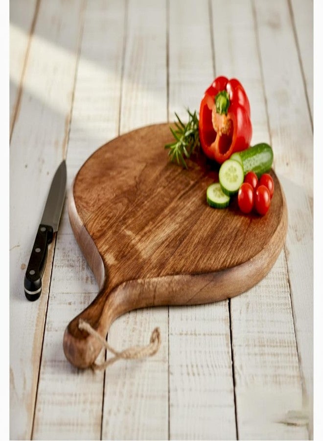 THEHEARTWILL® Premium Round Mango Wood Chopping Board | Multipurpose Wooden Cutting Board for Kitchen | Serving Platter | Pizza Tray | Charcuterie Board | Ideal Gift for Mom & Wife - Image 3
