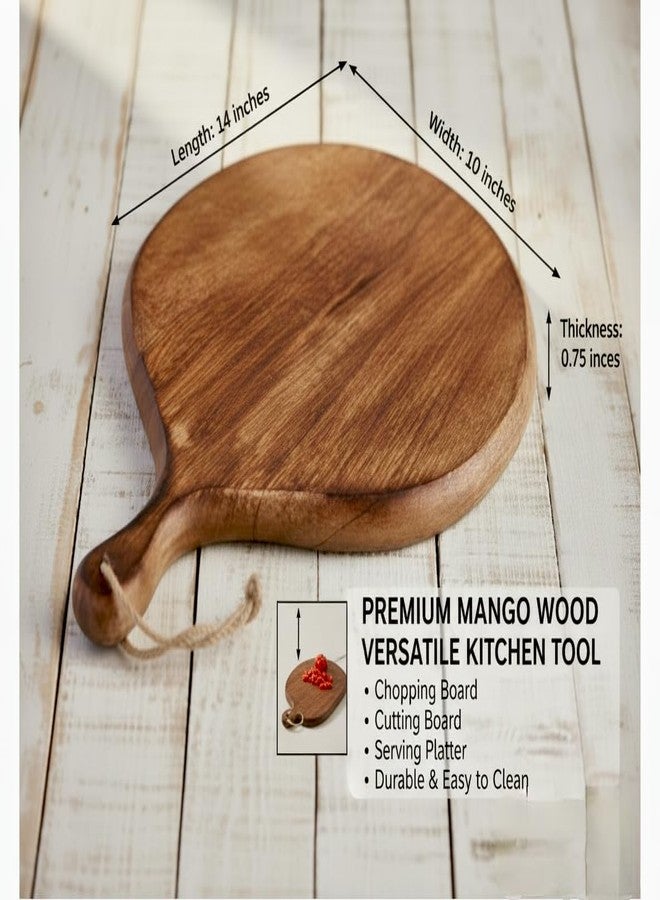 THEHEARTWILL® Premium Round Mango Wood Chopping Board | Multipurpose Wooden Cutting Board for Kitchen | Serving Platter | Pizza Tray | Charcuterie Board | Ideal Gift for Mom & Wife - Image 5