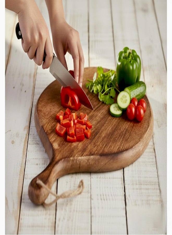 THEHEARTWILL® Premium Round Mango Wood Chopping Board | Multipurpose Wooden Cutting Board for Kitchen | Serving Platter | Pizza Tray | Charcuterie Board | Ideal Gift for Mom & Wife - Image 4