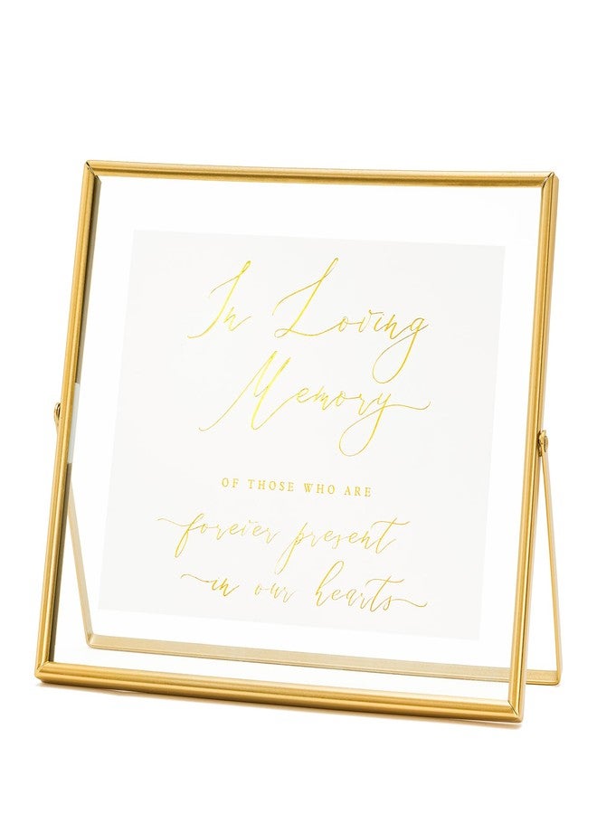 Calculs Horizontal Gold Floating Picture Frame In Loving Memory Wedding Display Signs Place Card/Menu Holder Party Décor for Reception Table Centerpiece 10"(L) x 8"(H) - Image 1