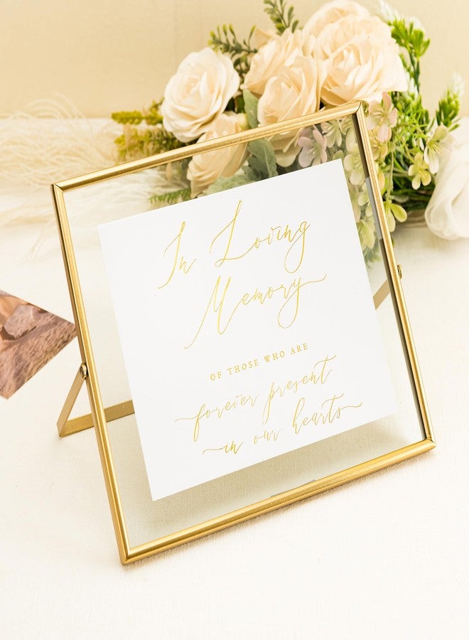 Calculs Horizontal Gold Floating Picture Frame In Loving Memory Wedding Display Signs Place Card/Menu Holder Party Décor for Reception Table Centerpiece 10"(L) x 8"(H) - Image 4