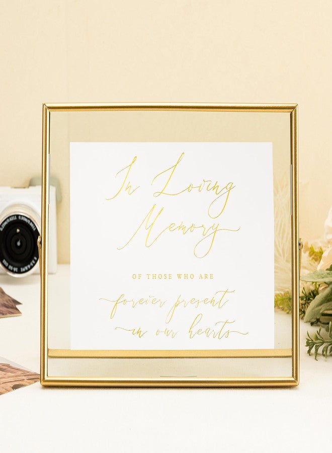 Calculs Horizontal Gold Floating Picture Frame In Loving Memory Wedding Display Signs Place Card/Menu Holder Party Décor for Reception Table Centerpiece 10"(L) x 8"(H) - Image 5