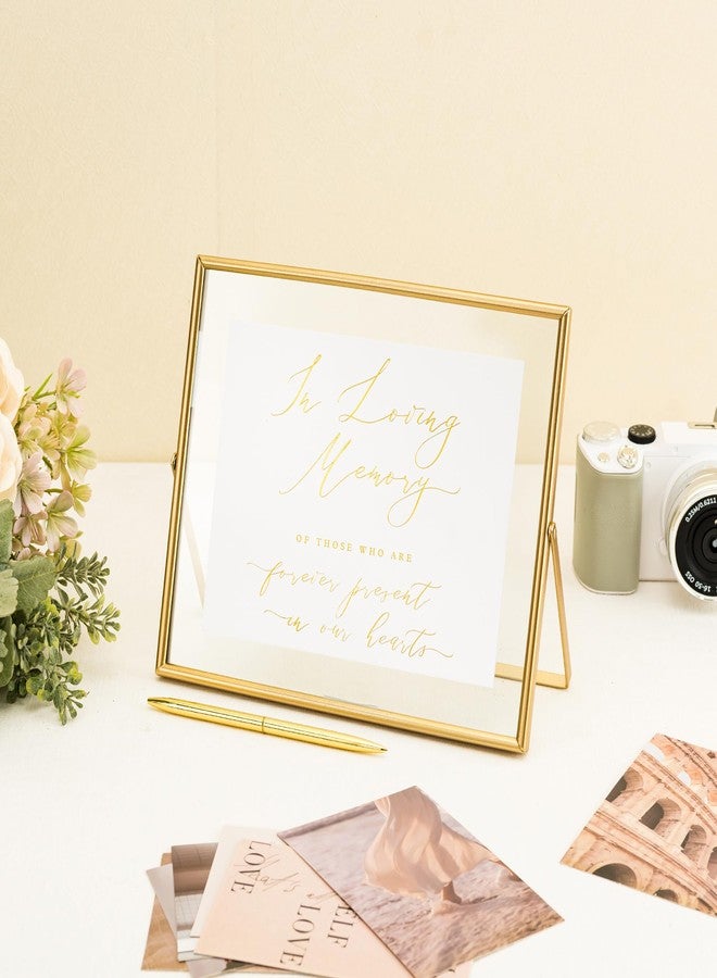 Calculs Horizontal Gold Floating Picture Frame In Loving Memory Wedding Display Signs Place Card/Menu Holder Party Décor for Reception Table Centerpiece 10"(L) x 8"(H) - Image 2