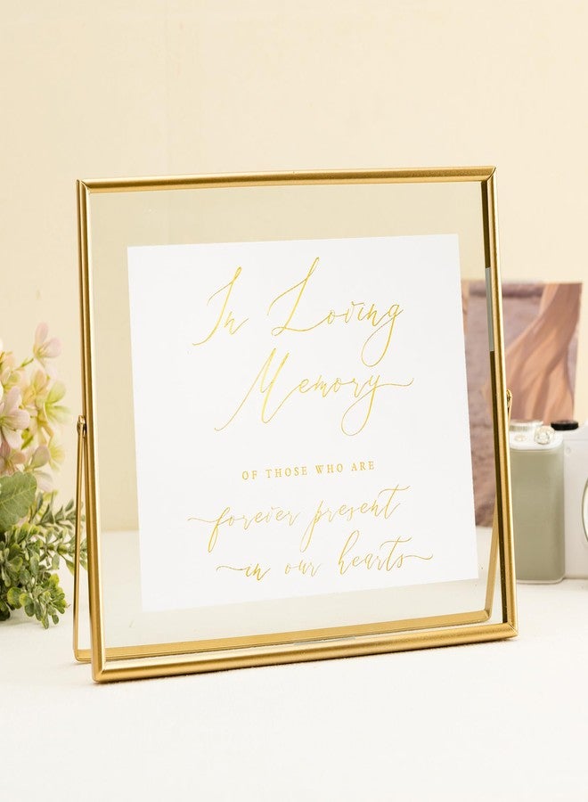 Calculs Horizontal Gold Floating Picture Frame In Loving Memory Wedding Display Signs Place Card/Menu Holder Party Décor for Reception Table Centerpiece 10"(L) x 8"(H) - Image 3
