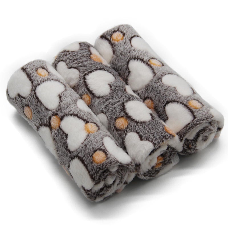 SORKUT 1 Pack 3 Puppy Blankets Super Soft Warm Sleep Mat Grey Cute Print Blanket Fluffy Fleece Pet Blanket Flannel Throw Dog Blankets for Small Dogs Puppy Dogs Fluffy CatsLoveMedium29x20 - Image 2