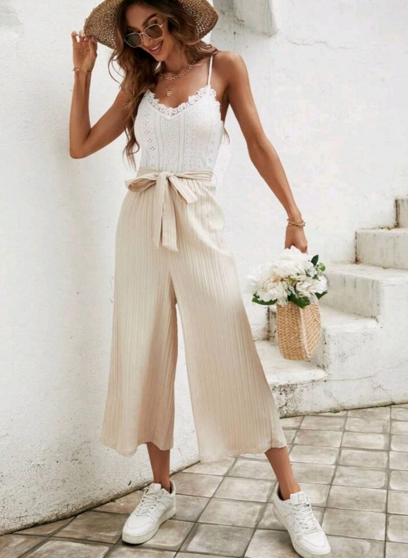 Shein SHEIN Frenchy Women's Romantic Elegant Texture Fabric Jumpsuit, Concert Outfit With Holiday Style - Image 5