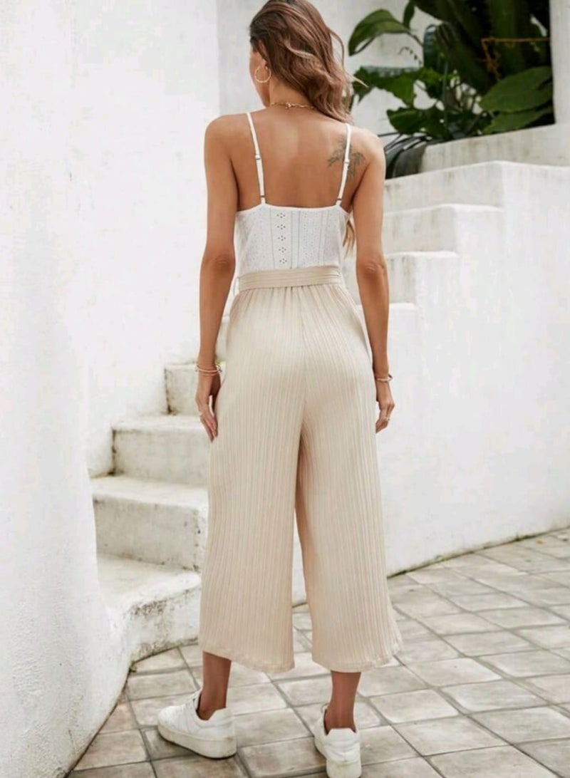 Shein SHEIN Frenchy Women's Romantic Elegant Texture Fabric Jumpsuit, Concert Outfit With Holiday Style - Image 3