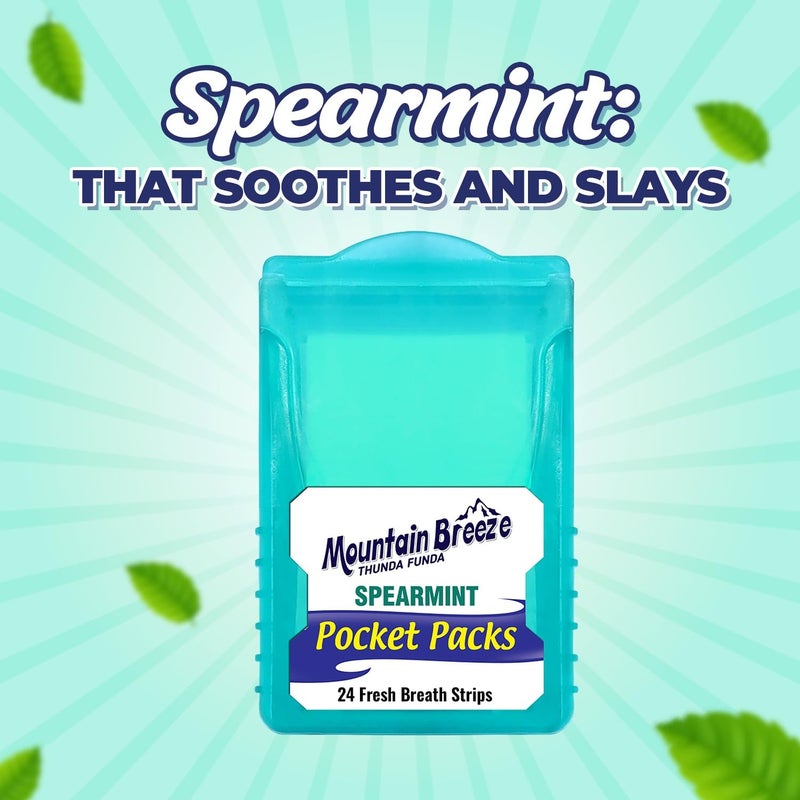 Mountain Breeze Oral Hygiene Mouth Freshener Sugar Free Spear Mint Flavoured Breath Strips (24 Strips Each Cassatte)-Pack of 1(3 Cassette) New - Image 5