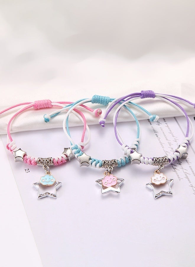YelaJoy Couple Matching Bracelets Set – Star Y2K Pentagram Bohemian Handmade Braided Adjustable Drawstring Friendship Promise Gift for Long Distance Relationships, Valentine’s Day – for Women & Men - Image 3