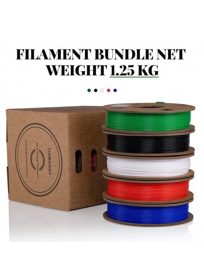 TINMORRY PLA 3D Printer Filament Bundle, TINMORRY Ultra Silk+ PLA Filament 1.75mm, 3D Printing Filament 250g x 5 Colors Pack, Gold+Silver+Copper+Bronze+Iron Black, Net Weight 1.25kg - Image 3