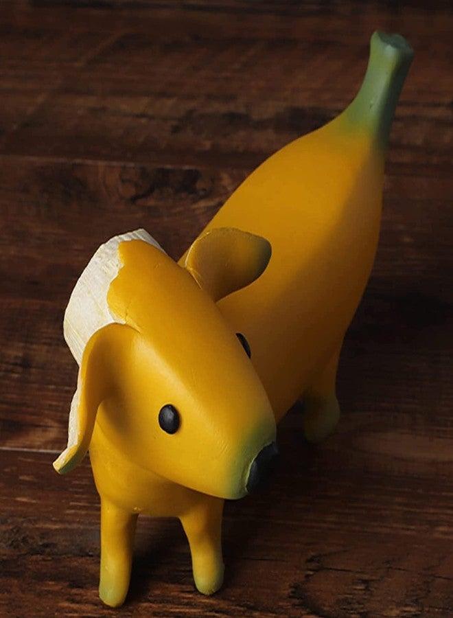 Gsycle Banana Dog Statue, Cute Banana Dog Garden Statues Resin Art Statues Funny Figurines Ornaments for Home and Outdoor Garden Decoration(S) - Image 3