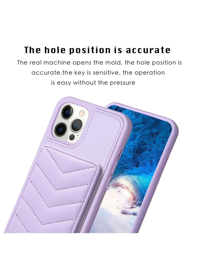 Zaboon Case For iPhone 12 Pro Max BF26 Wave Pattern Card Bag Holder Phone Case - Image 3