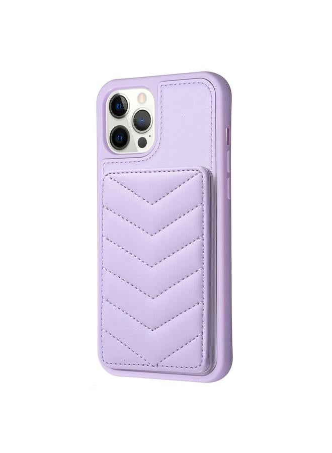Zaboon Case For iPhone 12 Pro Max BF26 Wave Pattern Card Bag Holder Phone Case - Image 2