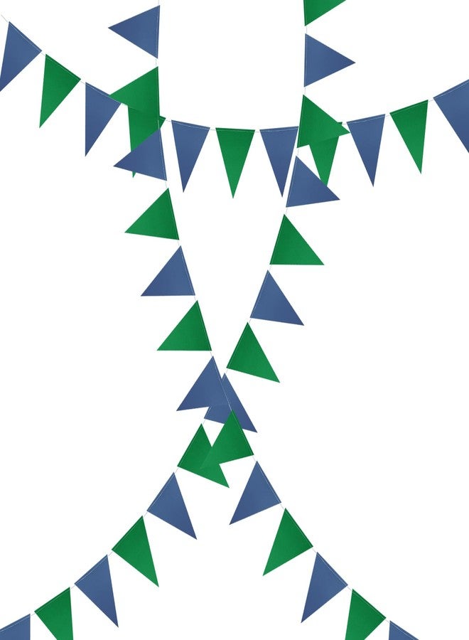 Meetppy 3 Pack Navy Blue Green Double Sided Paper Triangle Banner Flag Banner Pennant Garland Streamers for Golf Party Decorations Baby Shower Birthday Wedding Christmas Graduation - Image 4