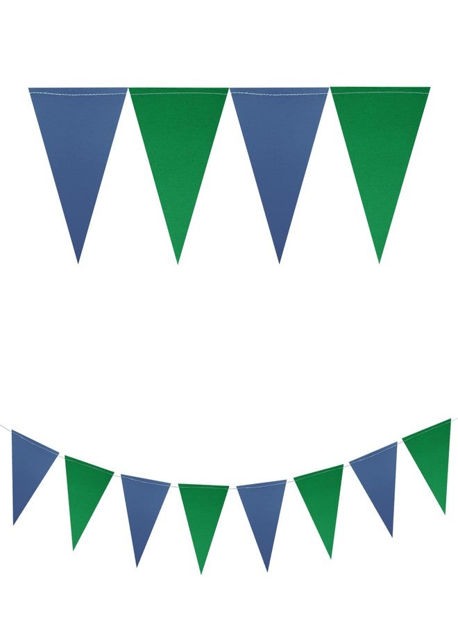 Meetppy 3 Pack Navy Blue Green Double Sided Paper Triangle Banner Flag Banner Pennant Garland Streamers for Golf Party Decorations Baby Shower Birthday Wedding Christmas Graduation - Image 2