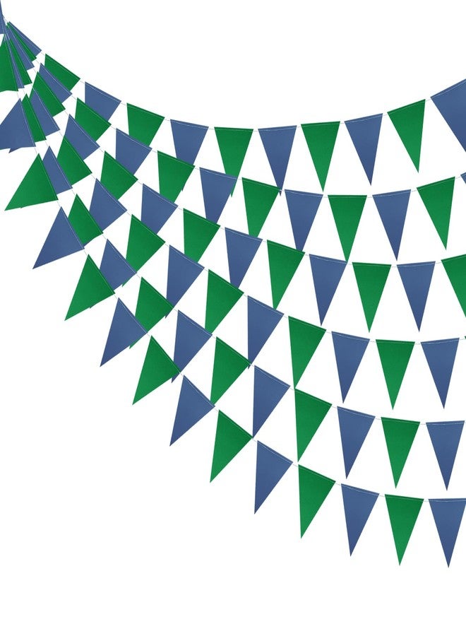 Meetppy 3 Pack Navy Blue Green Double Sided Paper Triangle Banner Flag Banner Pennant Garland Streamers for Golf Party Decorations Baby Shower Birthday Wedding Christmas Graduation - Image 1