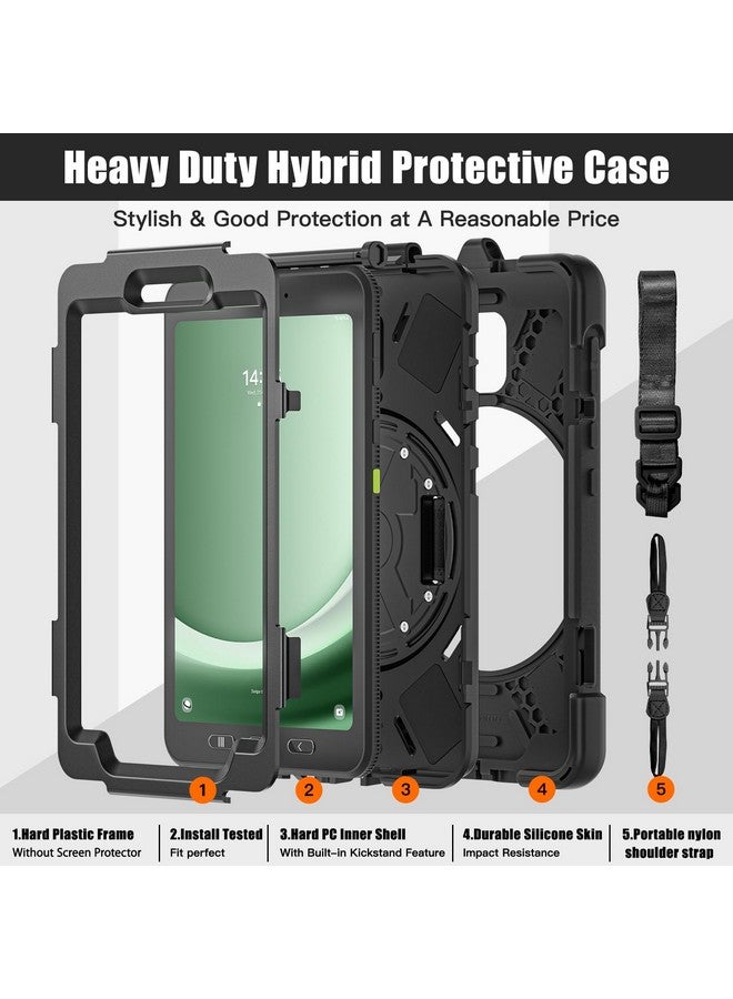 rantice Rantice Samsung Galaxy Tab Active5/Active 3 8.0 Case, with 360 Stand, Handle Hand Strap & Shoulder Strap for Galaxy Tab Active5 8" 2024 X300/X307, Active3 8" 2020 T570/T575/T577 (Black)  - Image 1