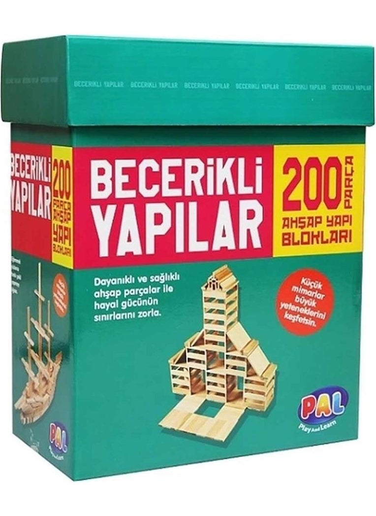 Pal Oyuncak Resourceful Constructions 200 Piece Wooden Building Blocks  - Image 1