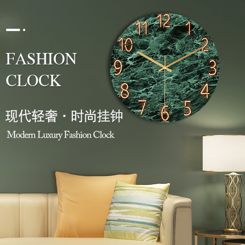 [30 Styles Optional] Tempered Glass Living Room Home Wall Clock Quartz Clock Wall Watch Silent Bedroom Clock - Image 3