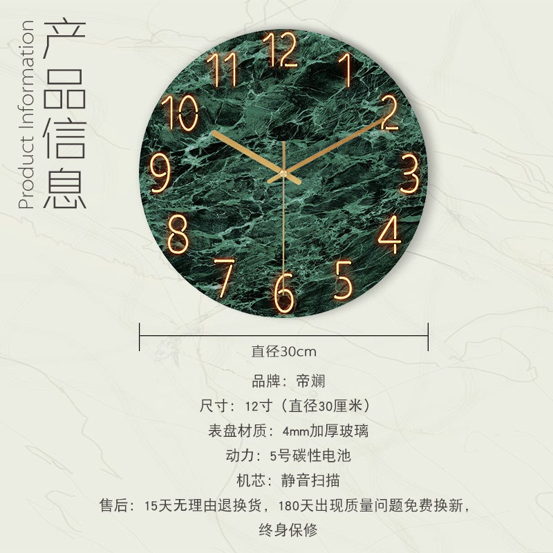 [30 Styles Optional] Tempered Glass Living Room Home Wall Clock Quartz Clock Wall Watch Silent Bedroom Clock - Image 4