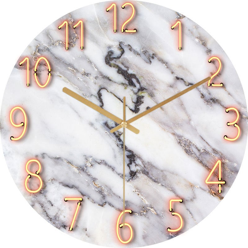 [30 Styles Optional] Tempered Glass Living Room Home Wall Clock Quartz Clock Wall Watch Silent Bedroom Clock - Image 1