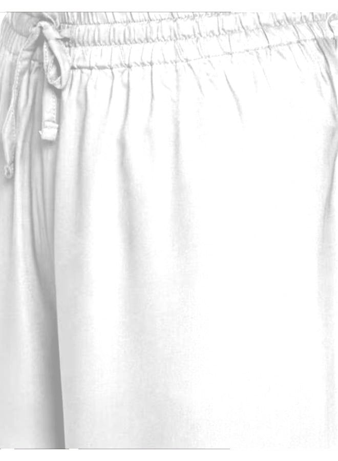 بنطال Palazzo Lounge نسائي واسع الساق برباط فضفاض ومريح مقاس كبير - Image 3