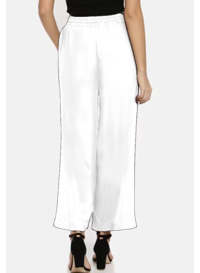 بنطال Palazzo Lounge نسائي واسع الساق برباط فضفاض ومريح مقاس كبير - Image 2