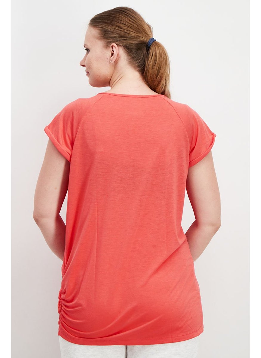 Asics - Women Regular Fit Brand Logo Training Top , Hibiscus - Image 1