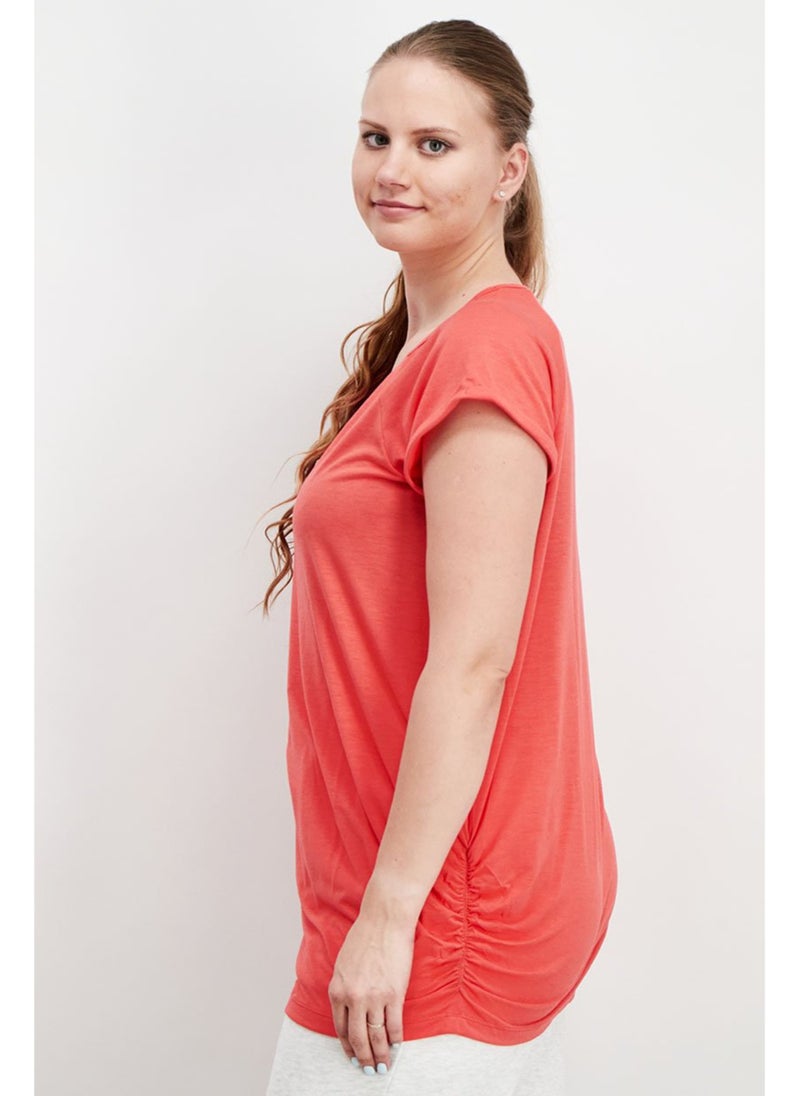 Asics - Women Regular Fit Brand Logo Training Top , Hibiscus - Image 1