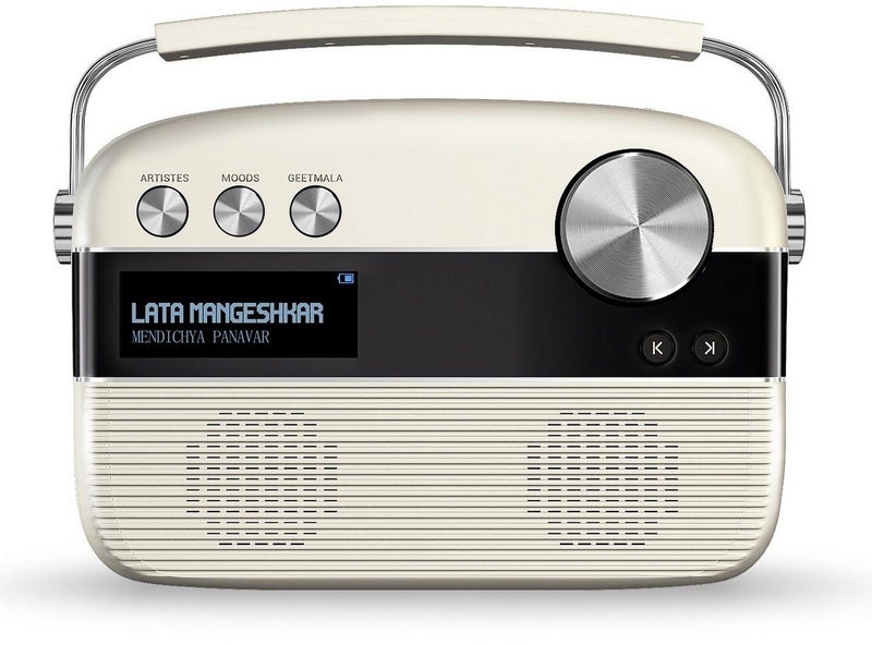Carvaan Saregama Carvaan Marathi - Portable Music Player with 5000 Preloaded Songs, FM/BT/AUX (Porcelain White) - Image 1