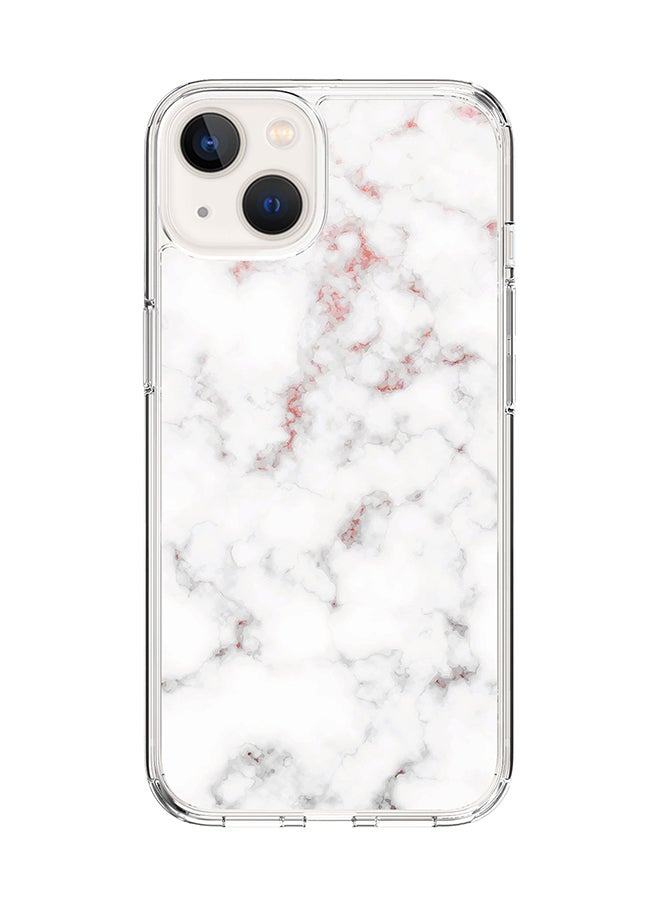 Stylizedd Classic Clear Case for Apple iPhone 15 Hybrid Soft Case Flexible Edges Anti Drop TPU PC Gel Thin Transparent Cover [ Designed for Apple iPhone 15 ] - Marble Print Rose Grey  - Image 1