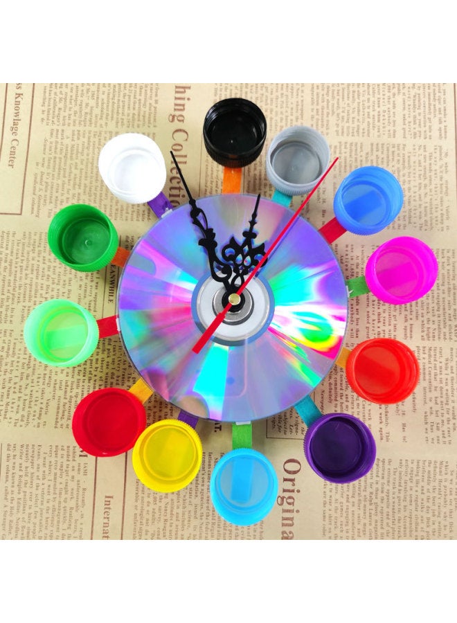 Creative Clock Science Experiment Manual DIY Environmental Protection Waste Use Self-made Small Invention Toy Small Clock Operation-Specifications:[battery Version] Bottle Cap Ferris Wheel Material Package  - Image 3