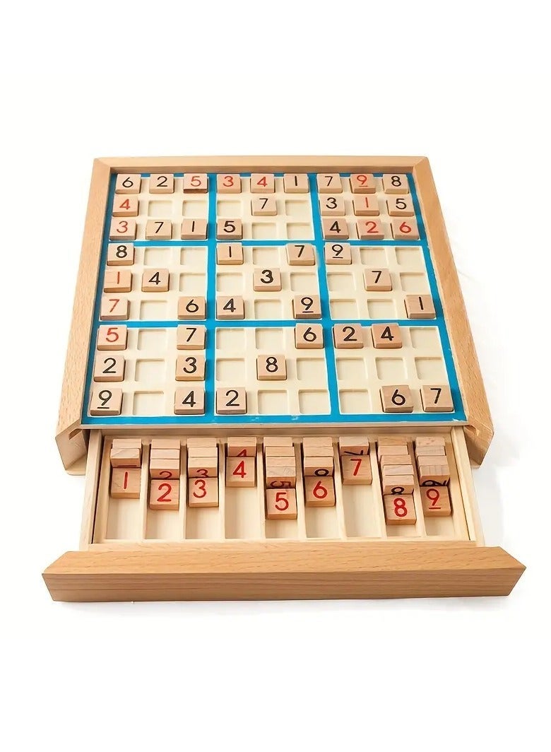 Enhance Logic with Fun - Intermediate Square Wooden Sudoku Game for Strategic Thinking  Cognitive Skill Building - Image 1
