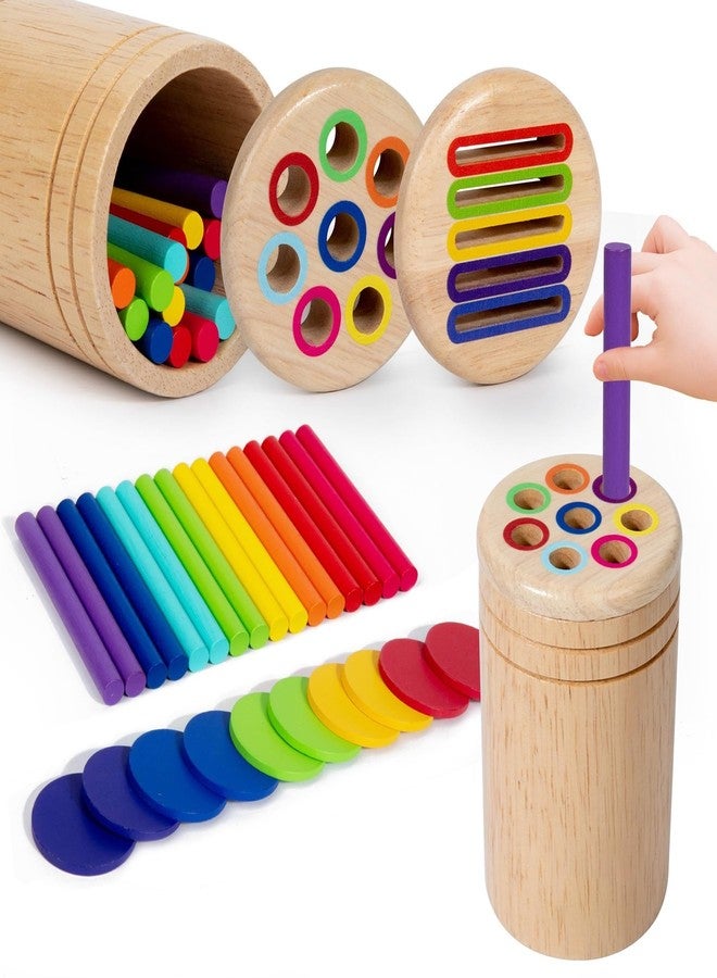 Kidology Montessori Wooden Color Sorting Toy for Toddlers | 2 in 1 Educational Sensory Learning Toy Kids| Preschool Busy Board, Travel Toy for Boys & Girls (3+ Years) - Image 1