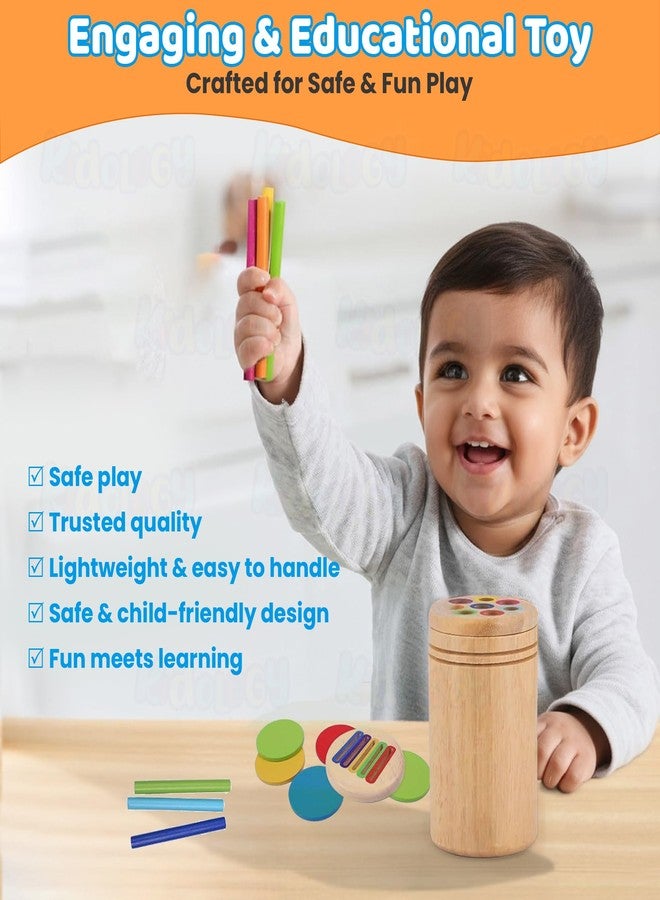 Kidology Montessori Wooden Color Sorting Toy for Toddlers | 2 in 1 Educational Sensory Learning Toy Kids| Preschool Busy Board, Travel Toy for Boys & Girls (3+ Years) - Image 5