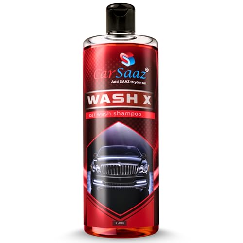 CAR SAAZ Wash X Car & Bike Wash Shampoo (1L) | Safe for All Paint Types | Shine Enhancing Formula, Premium Wash & Shine Car Shampoo | Thick Foam, Super Suds, pH Balanced, | Clean & Protect (1000ml) - Image 1
