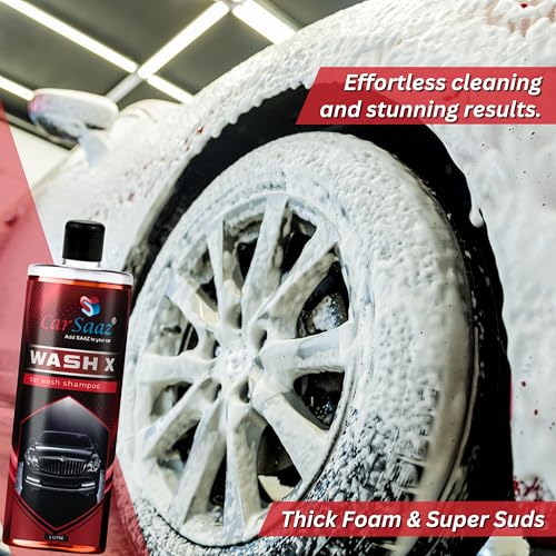 CAR SAAZ Wash X Car & Bike Wash Shampoo (1L) | Safe for All Paint Types | Shine Enhancing Formula, Premium Wash & Shine Car Shampoo | Thick Foam, Super Suds, pH Balanced, | Clean & Protect (1000ml) - Image 4