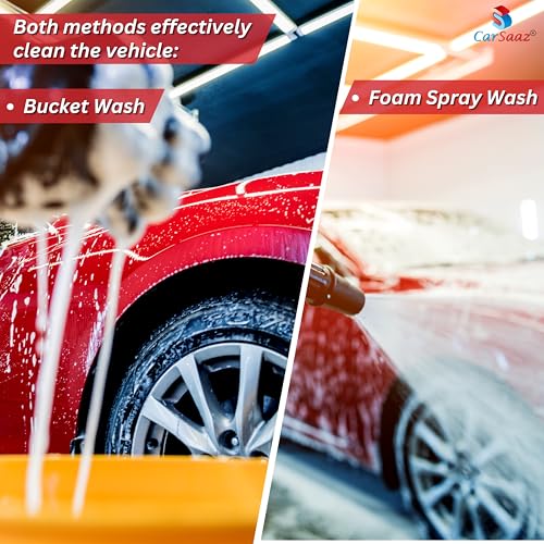 CAR SAAZ Wash X Car & Bike Wash Shampoo (1L) | Safe for All Paint Types | Shine Enhancing Formula, Premium Wash & Shine Car Shampoo | Thick Foam, Super Suds, pH Balanced, | Clean & Protect (1000ml) - Image 5