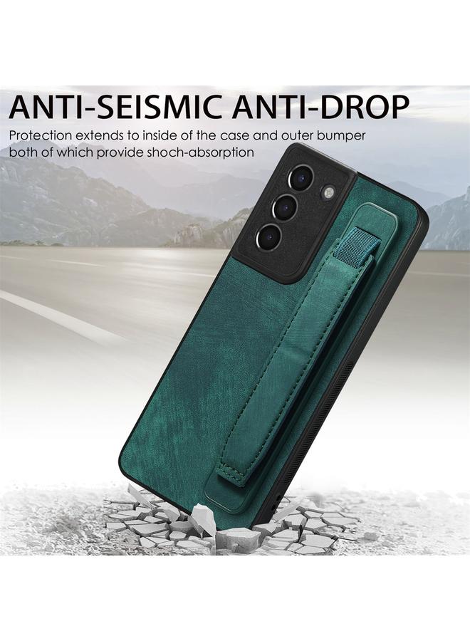 S-TOP Case For Samsung Galaxy S21+ 5G Retro Wristband Holder Leather Back Phone Case - Image 2
