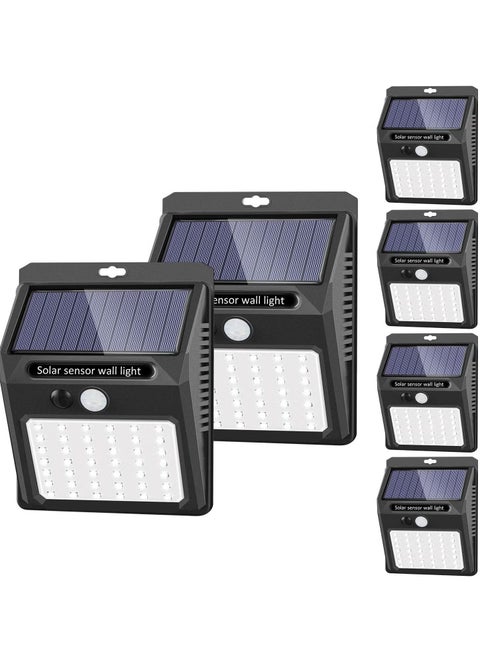 Solar Powered Outdoor Lights [6 Pack] – Wireless Motion Sensor, 42 LEDs, IP65 Waterproof & Dustproof, 3 Adjustable Modes for Garden, Fence, Patio, Garage, Energy Efficient Security Lighting