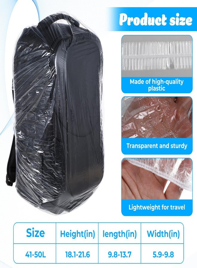 Zyghjort 10 PCS Portable Elastic Waterproof Backpack Covers, 41L-50L Large Size Disposable Backpack Rain Cover Waterproof Outdoor Backpacks Pack Covers Protector Rain Cover for Camping Hiking Cycling Emergency - Image 4